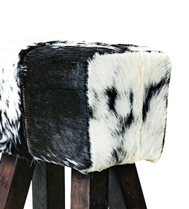 Charlie Pouffe Stool(Black & White)